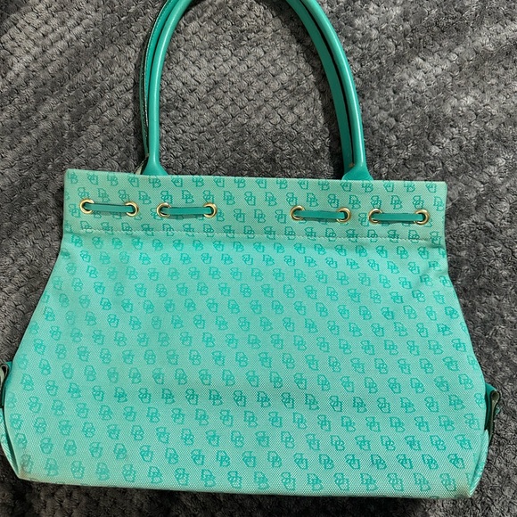 Dooney & Bourke shoulder bag.  Used just twice! Mix of textils and leather. - Picture 2 of 5